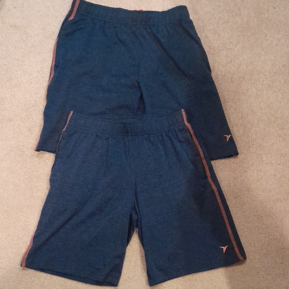 Old Navy Navy Blue Boys Shorts with Orange Trim, 2 Pairs, L(10-12)